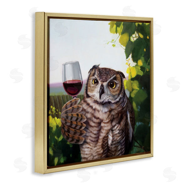 Stupell Industries Lucia Heffernan | Owl Drinking Red Wine