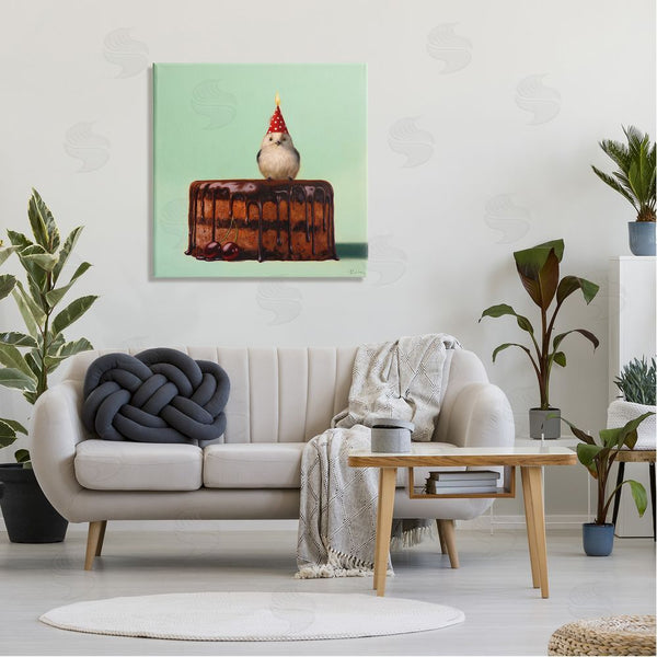 Stupell Industries Lucia Heffernan | Party Hat Bird Chocolate Cake Wall Art