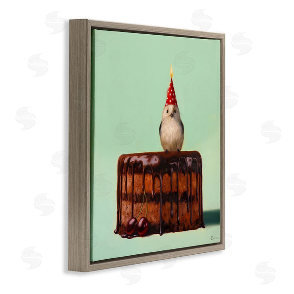 Stupell Industries Lucia Heffernan | Party Hat Bird Chocolate Cake Wall Art