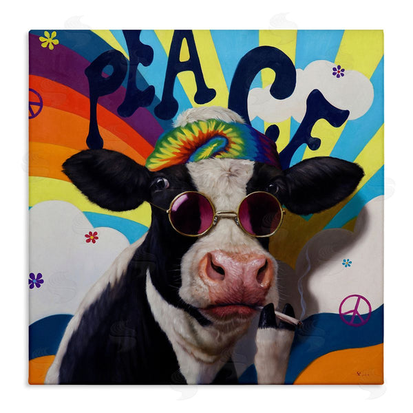 stupell industries Lucia Heffernan | Peace 70s Hippie Cow Wall Art