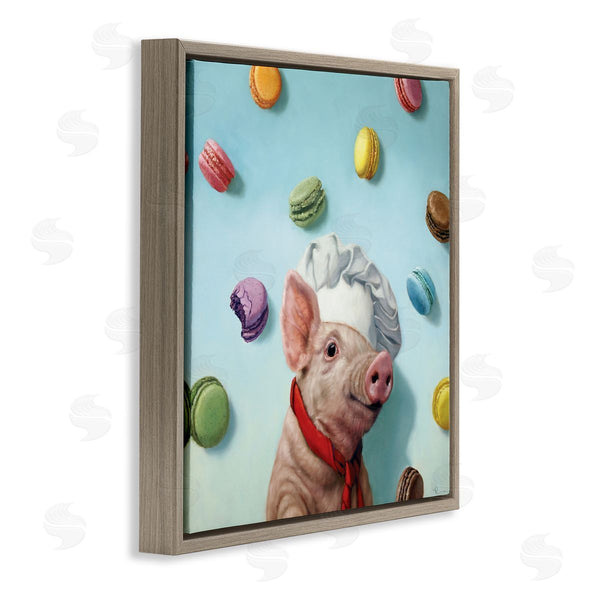 Stupell Industries Lucia Heffernan | Pig Chef With Playful Macarons