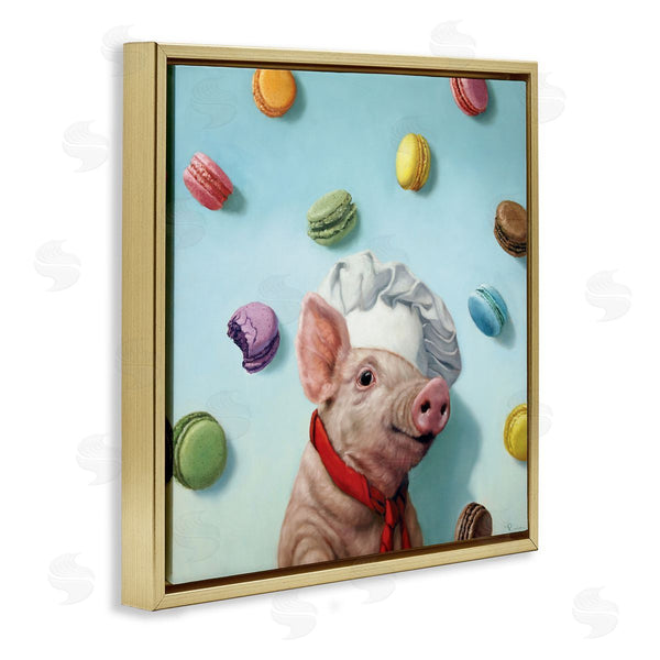 Stupell Industries Lucia Heffernan | Pig Chef With Playful Macarons