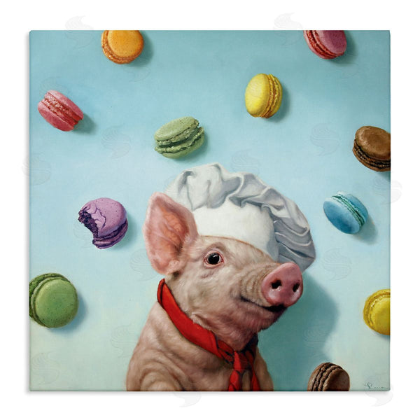 stupell industries Lucia Heffernan | Pig Chef with Playful Macarons