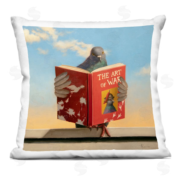 stupell industries Lucia Heffernan | Pigeon Reading Classic Literature Printed Throw Pillow