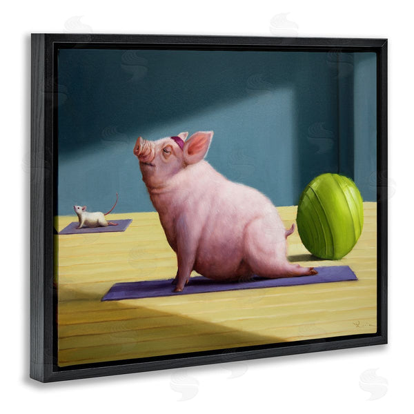 Stupell Industries Lucia Heffernan | Pink Pig Doing Yoga Upward Facing Hog Wall Art