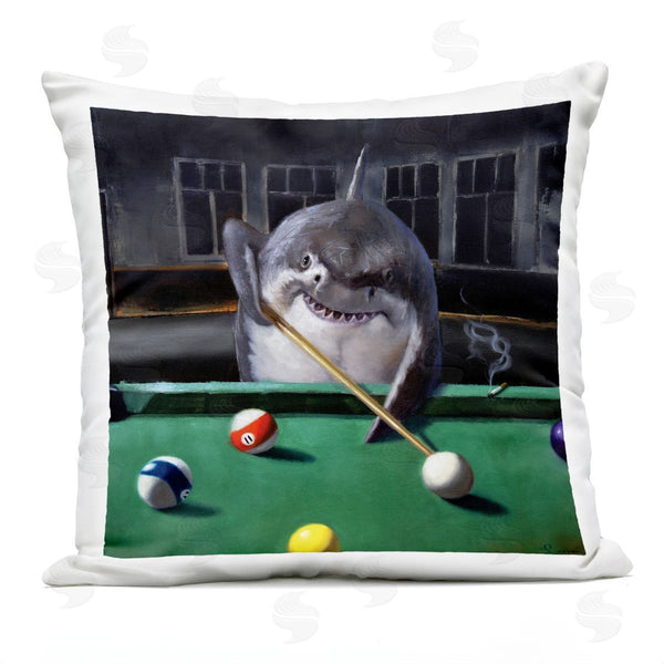 Stupell Industries Lucia Heffernan | Pool Shark Humorous Animal Marine Life Pub Printed Throw Pillow