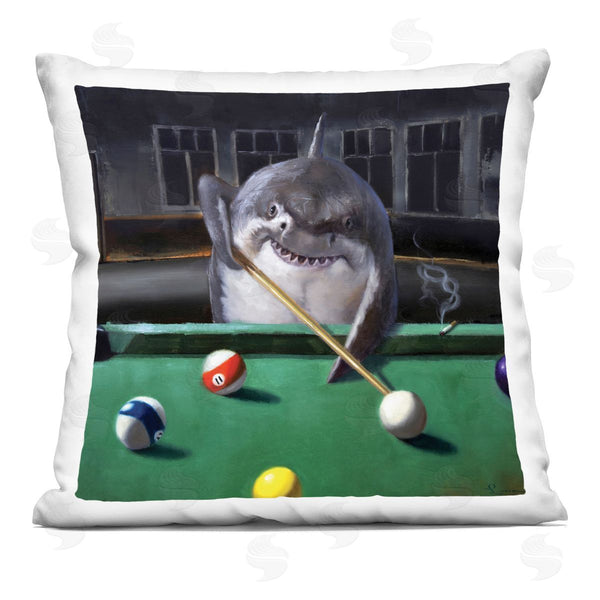 stupell industries Lucia Heffernan | Pool Shark Humorous Animal Marine Life Pub Printed Throw Pillow
