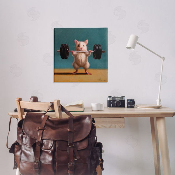 Stupell Industries Lucia Heffernan | Power Lifting Mouse Wall Art