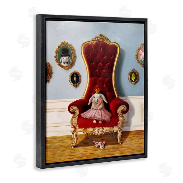 Stupell Industries Lucia Heffernan | Princess Rabbit Royal Heir Red Throne Funny Animal Wall Art