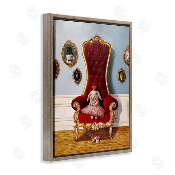 Stupell Industries Lucia Heffernan | Princess Rabbit Royal Heir Red Throne Funny Animal Wall Art