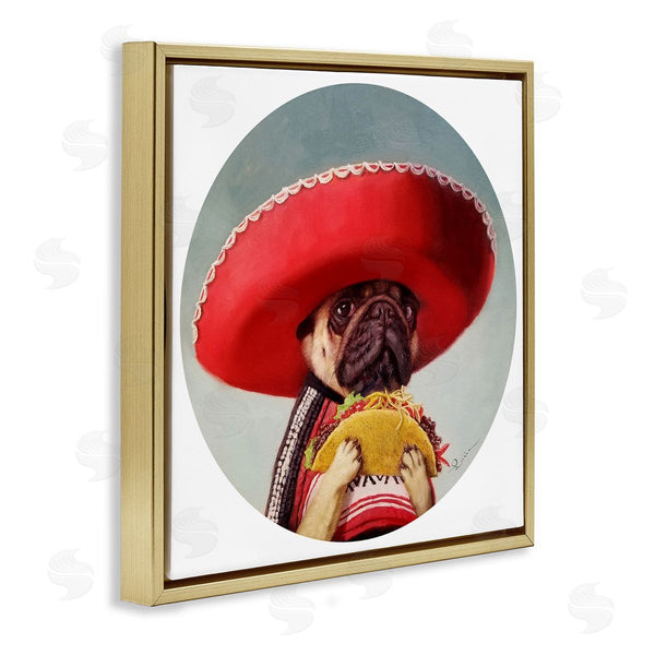 Stupell Industries Lucia Heffernan | Pug In Sombrero With Taco