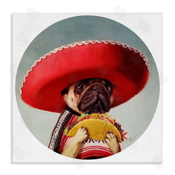 stupell industries Lucia Heffernan | Pug in Sombrero with Taco