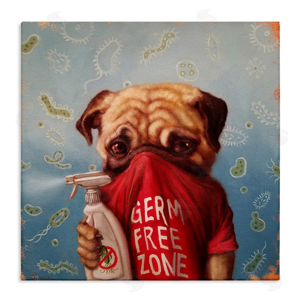 stupell industries Lucia Heffernan | Pug Portrait Germ Free Zone
