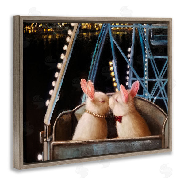 Stupell Industries Lucia Heffernan | Rabbit Couple Romantic Ferris Wheel Kiss