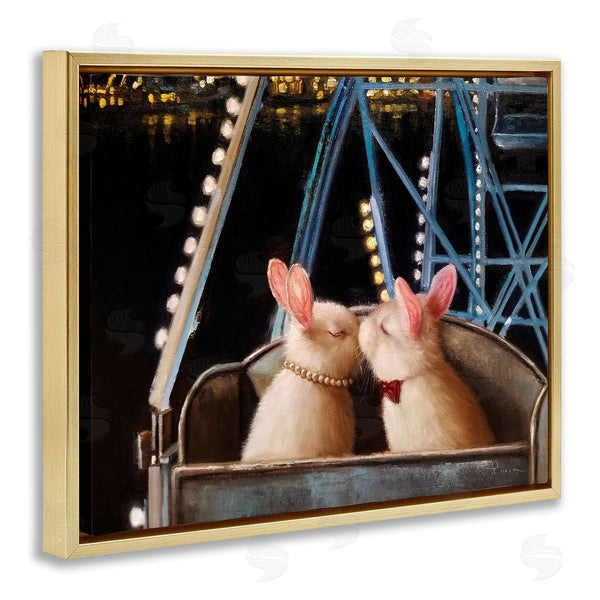 Stupell Industries Lucia Heffernan | Rabbit Couple Romantic Ferris Wheel Kiss