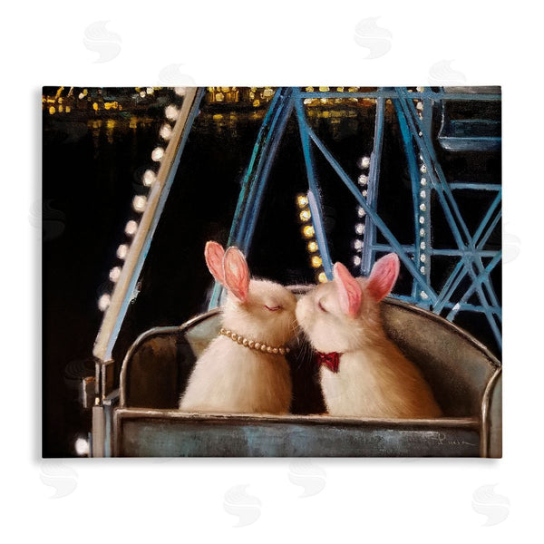 stupell industries Lucia Heffernan | Rabbit Couple Romantic Ferris Wheel Kiss