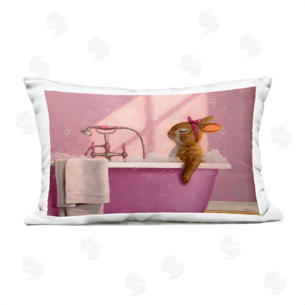 Stupell Industries Lucia Heffernan | Rabbit In Relaxing Bubble Bath Printed Throw Pillow