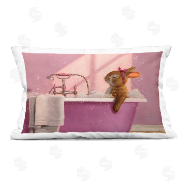 stupell industries Lucia Heffernan | Rabbit in Relaxing Bubble Bath Printed Throw Pillow