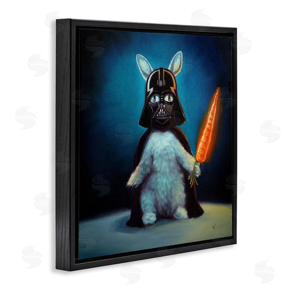 Stupell Industries Lucia Heffernan | Rabbit Star Wars Neon Carrot Cartoon Pet Portrait Wall Art