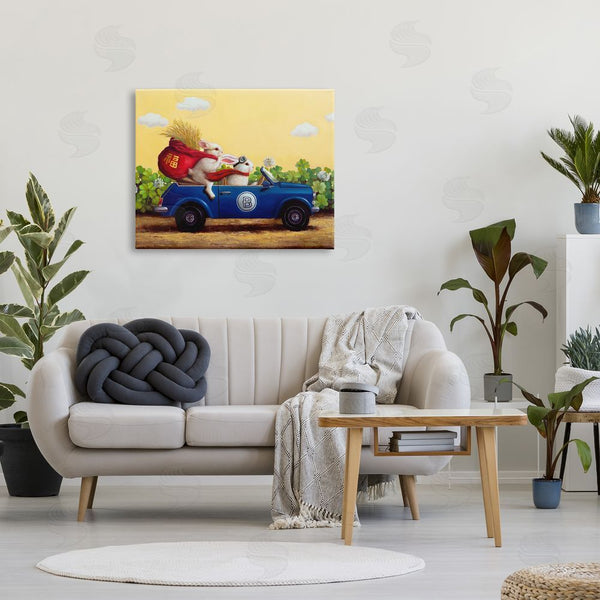 Stupell Industries Lucia Heffernan | Rabbits Driving In Garden Wall Art