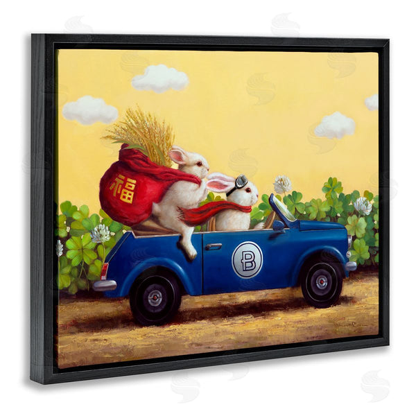 Stupell Industries Lucia Heffernan | Rabbits Driving In Garden Wall Art