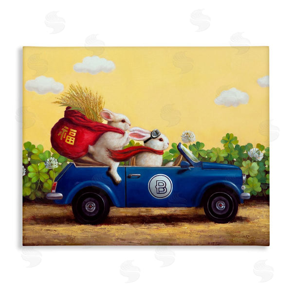 stupell industries Lucia Heffernan | Rabbits Driving in Garden Wall Art