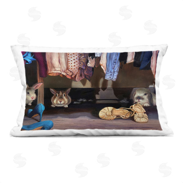 stupell industries Lucia Heffernan | Rabbits in Clothes Closet Printed Throw Pillow