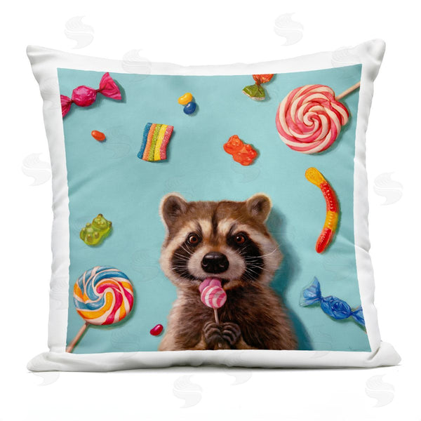 Stupell Industries Lucia Heffernan | Raccoon Surrounded By Candy Treats Printed Throw Pillow