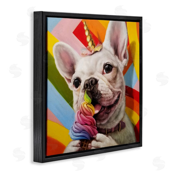 Stupell Industries Lucia Heffernan | Rainbow French Bulldog Ice Cream