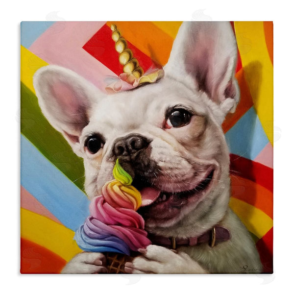 stupell industries Lucia Heffernan | Rainbow French Bulldog Ice Cream