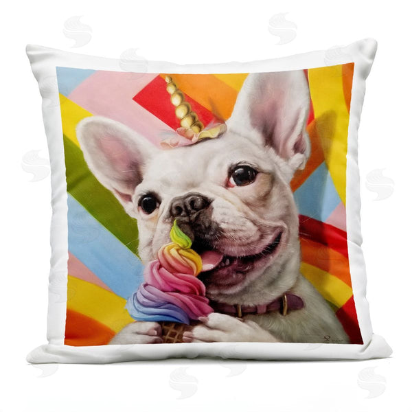 Stupell Industries Lucia Heffernan | Rainbow French Bulldog Printed Throw Pillow
