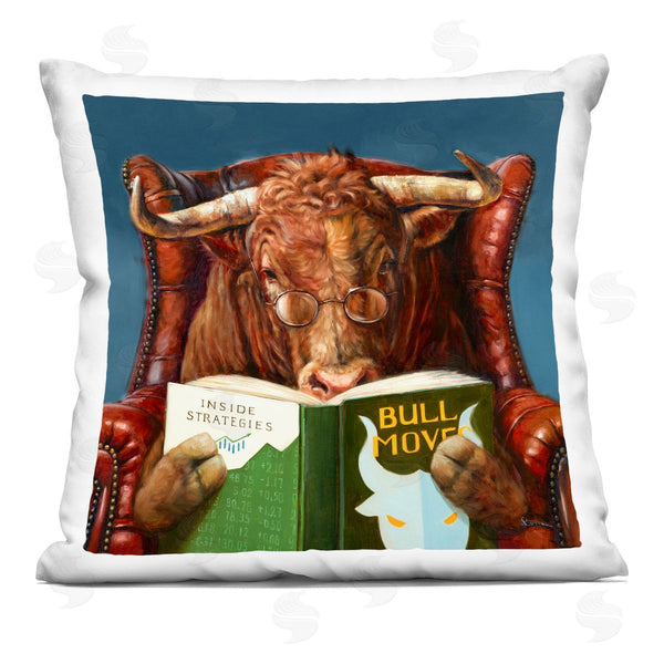 stupell industries Lucia Heffernan | Reading Longhorn Bull Printed Throw Pillow