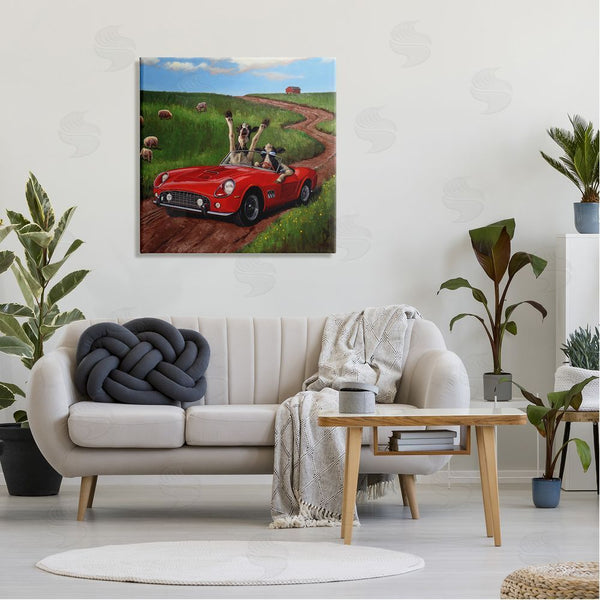 Stupell Industries Lucia Heffernan | Road Trip Rural Cow Farmland Wall Art