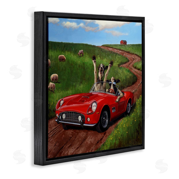 Stupell Industries Lucia Heffernan | Road Trip Rural Cow Farmland Wall Art