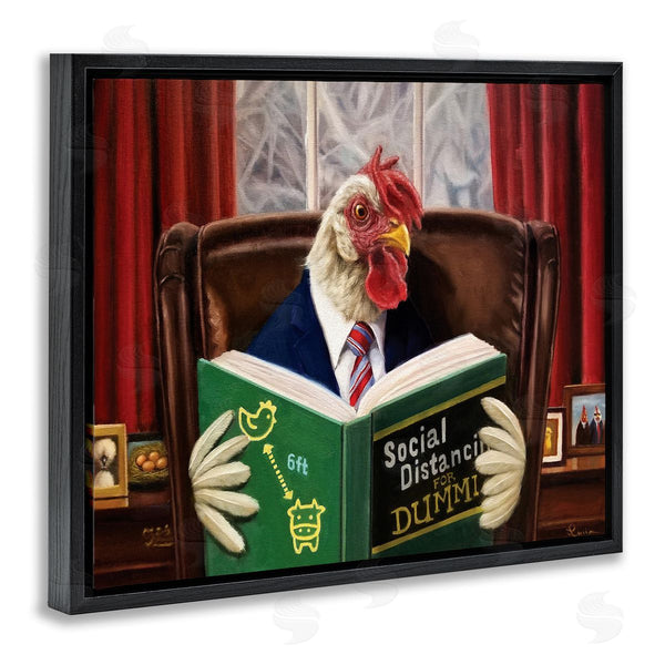 Stupell Industries Lucia Heffernan | Rooster Reading At Desk Social Distance Dummies