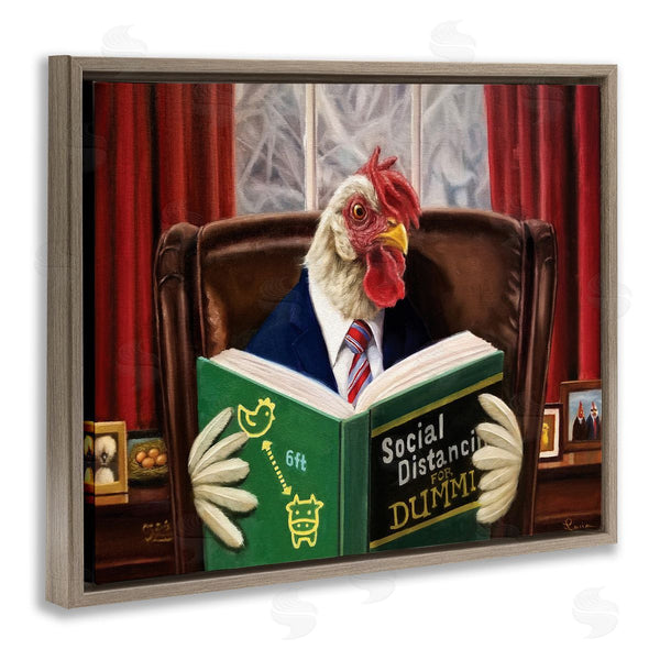 Stupell Industries Lucia Heffernan | Rooster Reading At Desk Social Distance Dummies