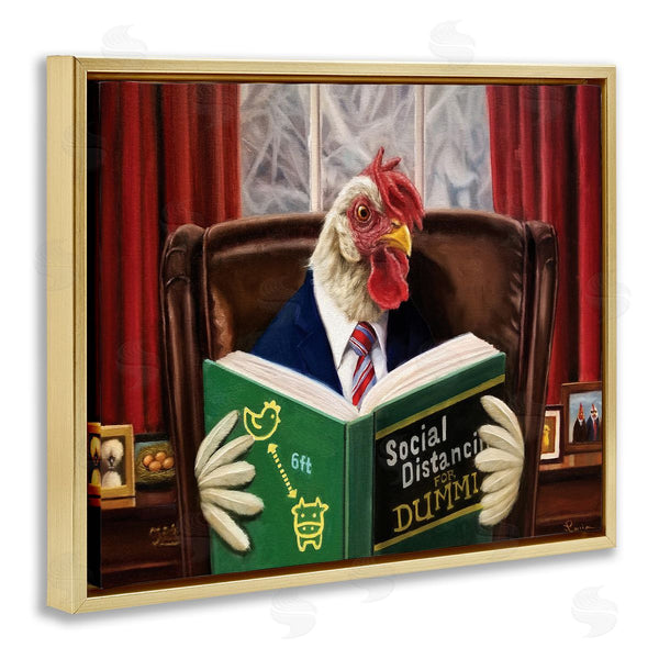Stupell Industries Lucia Heffernan | Rooster Reading At Desk Social Distance Dummies