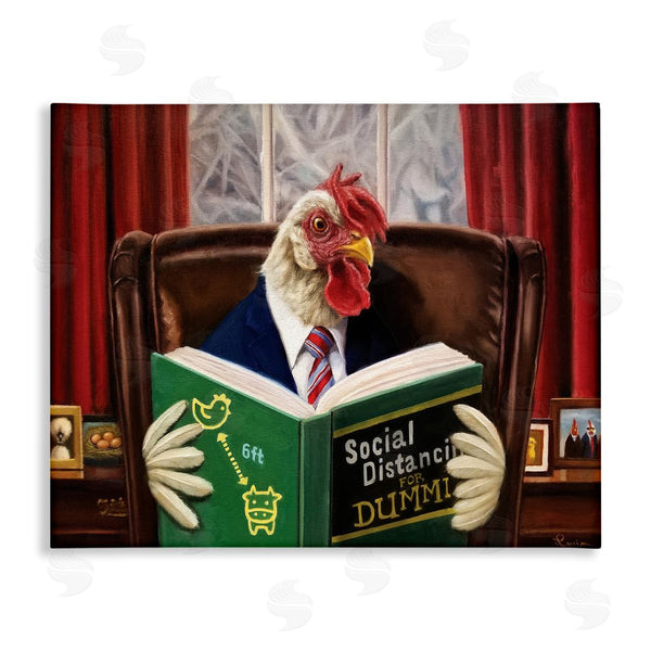stupell industries Lucia Heffernan | Rooster Reading at Desk Social Distance Dummies