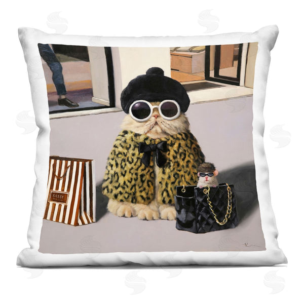stupell industries Lucia Heffernan | Sassy Glam Cat Printed Throw Pillow
