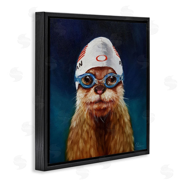 Stupell Industries Lucia Heffernan | Sea Lion Seal Swimmer Cap Goggles Painting Wall Art