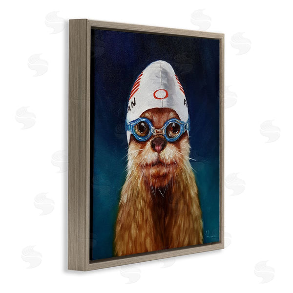 Stupell Industries Lucia Heffernan | Sea Lion Seal Swimmer Cap Goggles Painting Wall Art