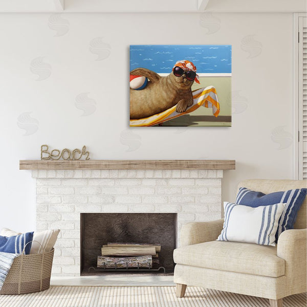 Stupell Industries Lucia Heffernan | Seal With Beachball Wall Art