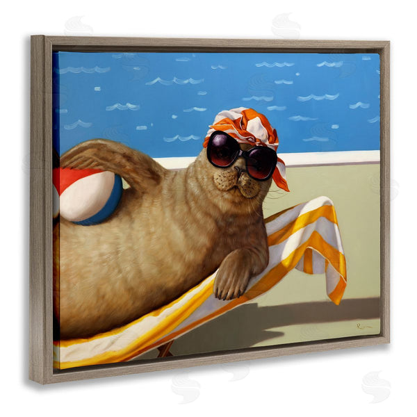 Stupell Industries Lucia Heffernan | Seal With Beachball Wall Art