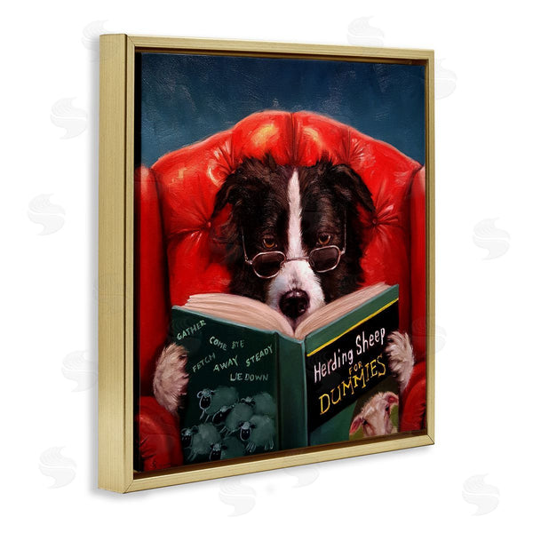 Stupell Industries Lucia Heffernan | Sheep Dog Reading For Dummies