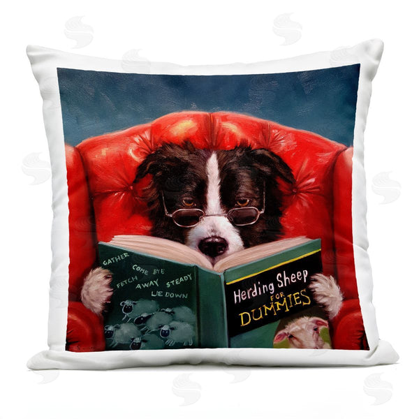 Stupell Industries Lucia Heffernan | Sheep Dog Reading Printed Throw Pillow
