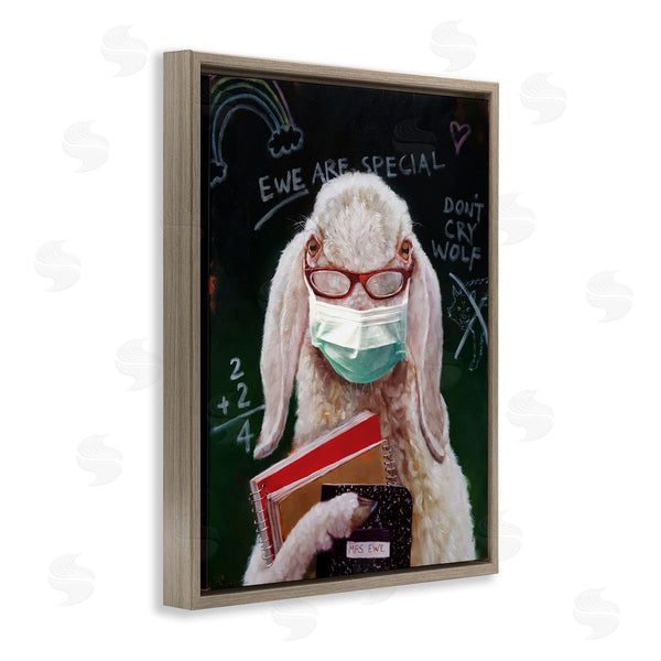 Stupell Industries Lucia Heffernan | Sheep School Portrait Country Ewe Animal Books