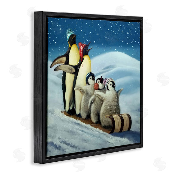 Stupell Industries Lucia Heffernan | Sleigh Ride Snowy Penguins