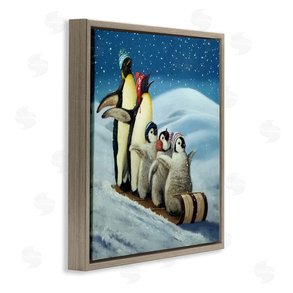 Stupell Industries Lucia Heffernan | Sleigh Ride Snowy Penguins