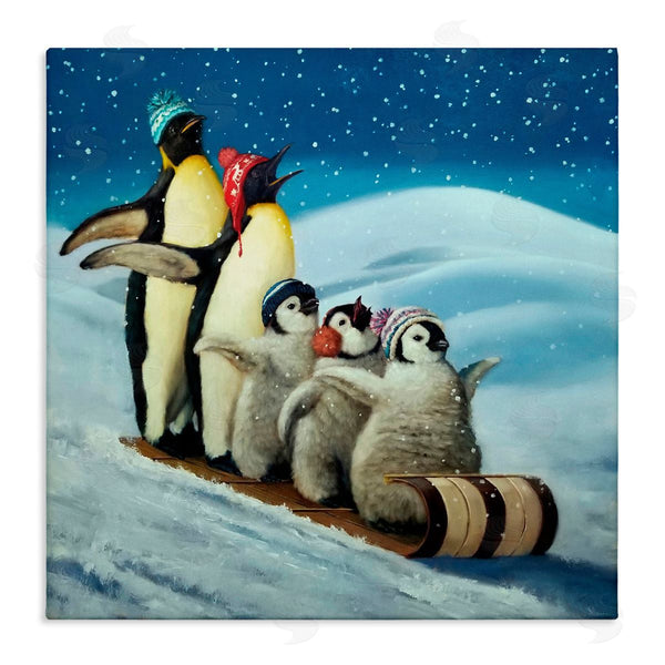 stupell industries Lucia Heffernan | Sleigh Ride Snowy Penguins
