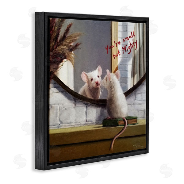 Stupell Industries Lucia Heffernan | Small But Mighty Sentiments Adorable Mouse In Mirror Wall Art